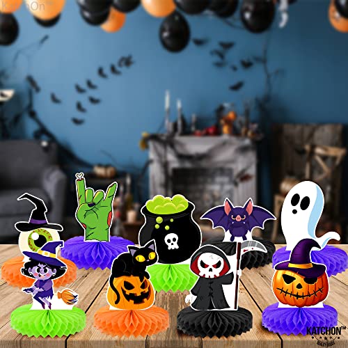 Image of KatchOn, Halloween Honeycomb Centerpieces - Pack of 9 | Halloween Party Table Decorations | Halloween Party Table Centerpieces for Kids Halloween Birthday Party Decorations | Halloween Table Decor
