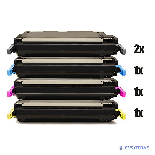 Toner compatible HP Q6460A Q6461A Eurotone 5er Set et papier A4 pour Color Laserjet