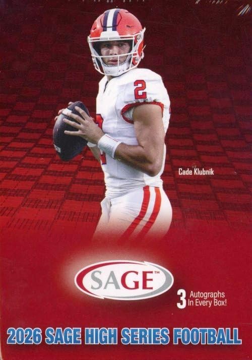 2026 Sage Football HIGH Series EXCLUSIVE Factory Sealed Hobby Blaster Box with (3) AUTOGRAPHS & (60) ROOKIE Cards! Look for Rookies & Autos of all the Top 2026 Football Draft Picks !
