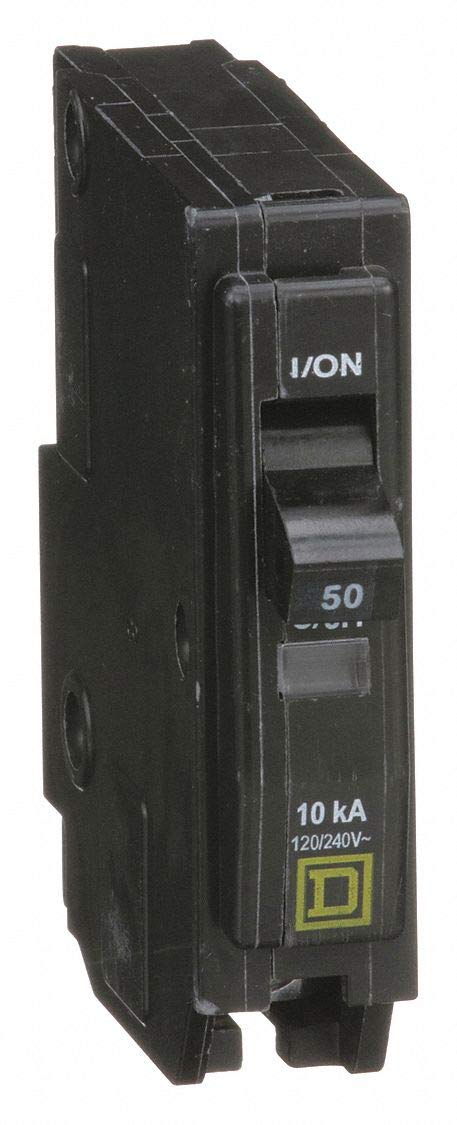 Square D Plug in Circuit Breaker, QO, Number of Poles 1, 50 Amps, 120/240VAC, Standard