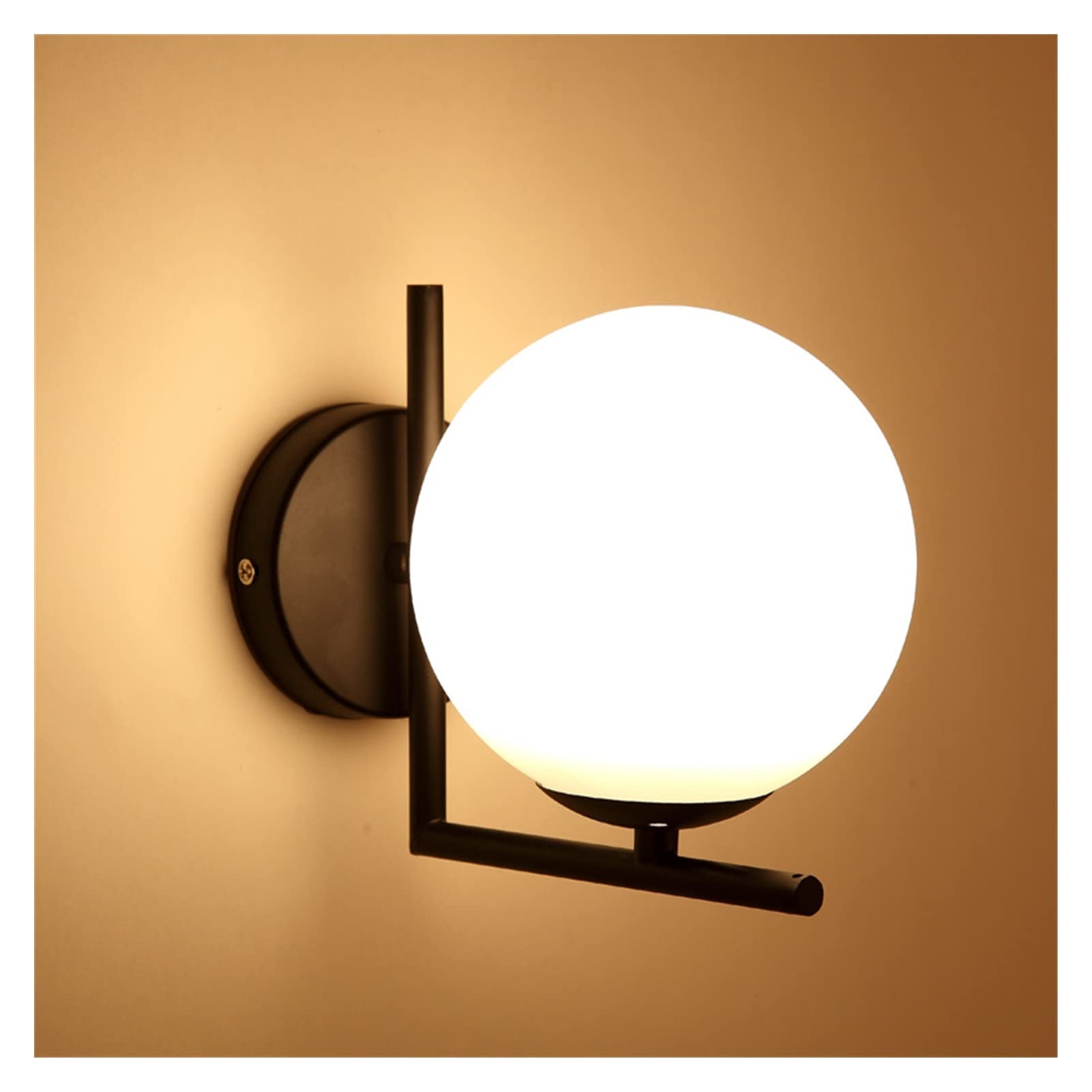 Wall lamp, Gold/Black Wall Lamps Modern Wall Mounted Luminaire Iron+Glass Wall Sconce Compatible with Bedside Light Bedroom Lighting Fixtures,Wall Lamp