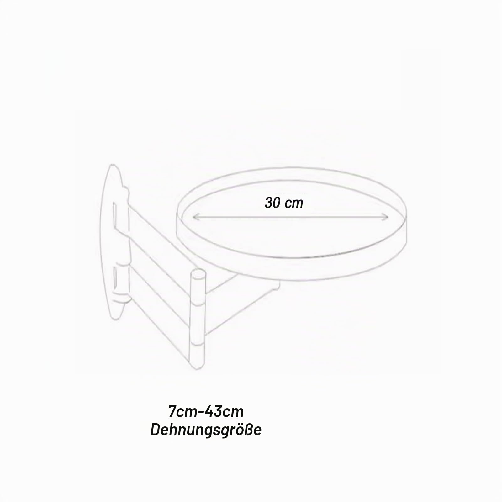 Klapptisch Wand Rund, Wandklapptisch Kleiner Schreibtisch Klappbar Wand Ausziehbar Schwebender Nachttisch Platzsparend für Schlafzimmer Wohnzimmer Balkon