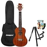 Sawtooth ST-UKE-MCE-KIT-2 Mahogany Concert Ukulele with Preamp, Quick Start Guide, Stand, Gig Bag & Tuner