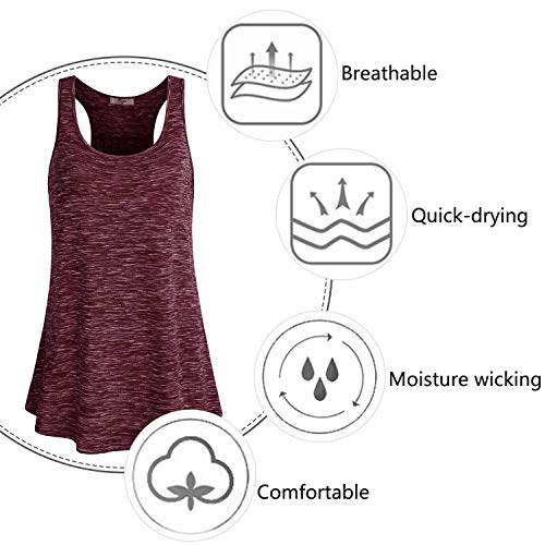Image of Cestyle Womens Sleeveless Scoop Neck Flowy Loose Fit Workout Shirts Racerback Long Tank Tops