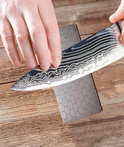 Image of Diamond Sharpening Stone, Sharpening Stone, 1200 Grit Honeycomb Surface Whetstone for Kitchen Knives and Tools, Efficient Sharpening and Honing, Compact Storage Solution