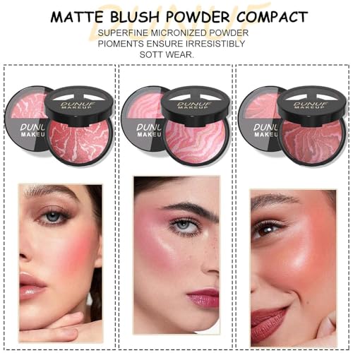 Image of SUAKE Brighten Baked Blush Contour Palette, 2-in-1 Blush & Highlighter Hybrid - Pressed Powder-Butter Cream, Marbleized, Intensely Pigmented Natural Finish, Buildable Color (Blush-A03)