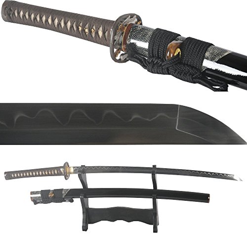 Lyuesword Handmade T10 High Carbon Steel Clay Tempered Japanese Samurai Katana Sword Ray