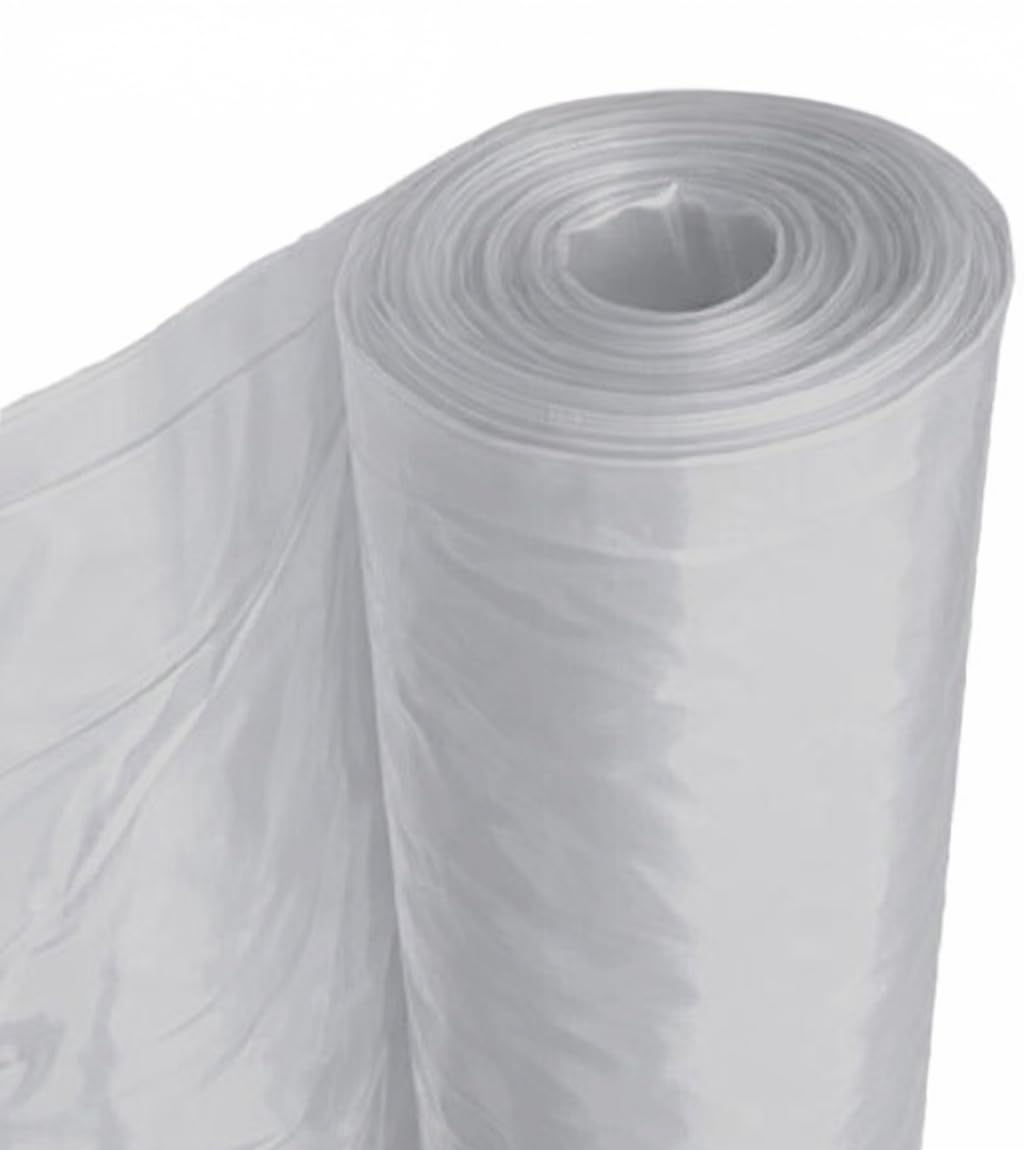 Baufolie Typ 200 transparent – Abdeckfolie aus LDPE 4 m x 25 m – 2 Rollen (200 m²) extra Starke, wasserdichte und reißfeste Schutzfolie für Innen- und Außenbereich