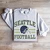 DAYLEA Distressed Seattle Football Sweatshirt – Retro Collegiate Style Vintage Helmet Pullover for Women #2