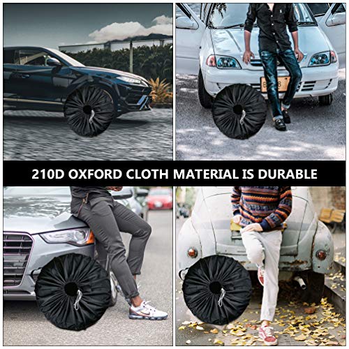 FAVOMOTO 4 Peças de Pano Oxford para Pneus de Borracha Protetora Contra Poeira da Roda Sobressalente