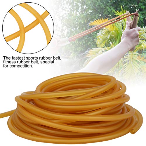 لايرون انبوب مطاطي من اللاتكس الطبيعي بطول 10 متر/32.8 قدم، قطر داخلي 0.08 انش (2 ملم) × قطر خارجي 0.2 انش (5.5 ملم)، انبوب مقلاع مرن للغاية ومضاد للتجمد، شريط مطاطي لبندقية الرمح للتمرين في الصيد، لون سادة