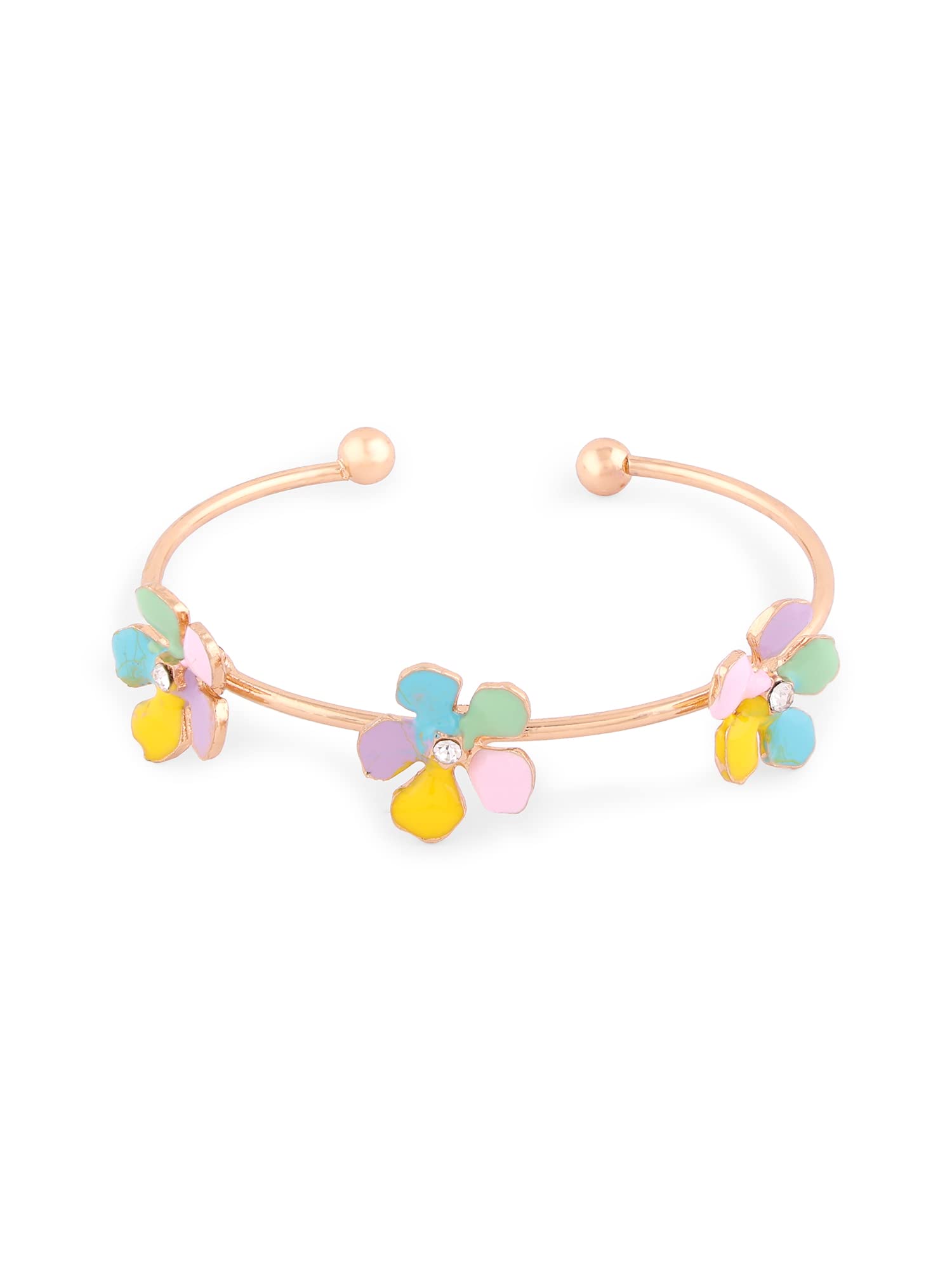 ZAVERI PEARLS Multicolor Enamel Flowers Contemporary Cuff Bracelet For Women-ZPFK14787 (B0BDLCRXKC) Amazon Price History, Amazon Price Tracker