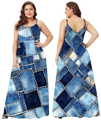 Image of Wolddress Womens Maxi Dress with Pockets 2026 Casual Strap Plus Size Loose Plain Long Office Summer Beach Travel Dresses S-5X