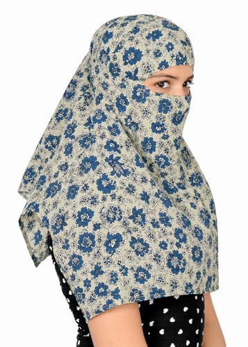Image of Women and Girls Printed Scarf Cum Face Cover Mask Head Neck Face Safety Sun Protection Scarf Mask Head Bandana Wrap Pure Cotton Printed Stole