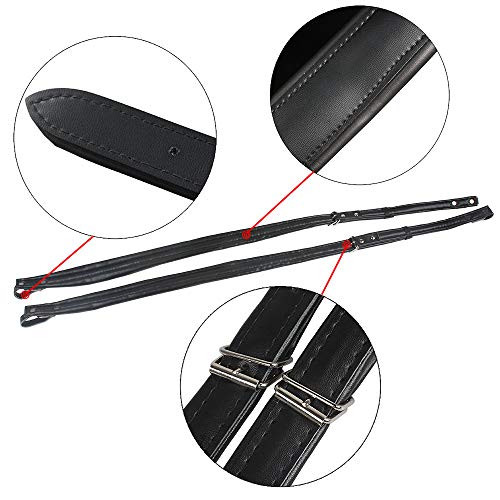 MUPOO Accordion Straps, Adjustable Leather Shoulder Straps for 16-120 Bass Accordions Musical Instrument Accessories, Black - Thumbnail 3