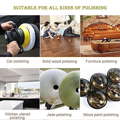 KingBra 5Pcs 7 to 8 Inches Car Polisher Pad Bonnet, Wool Polishing Bonnet Orbital Buffer Buffing Pad Cover for 7" - 8" Car Polisher