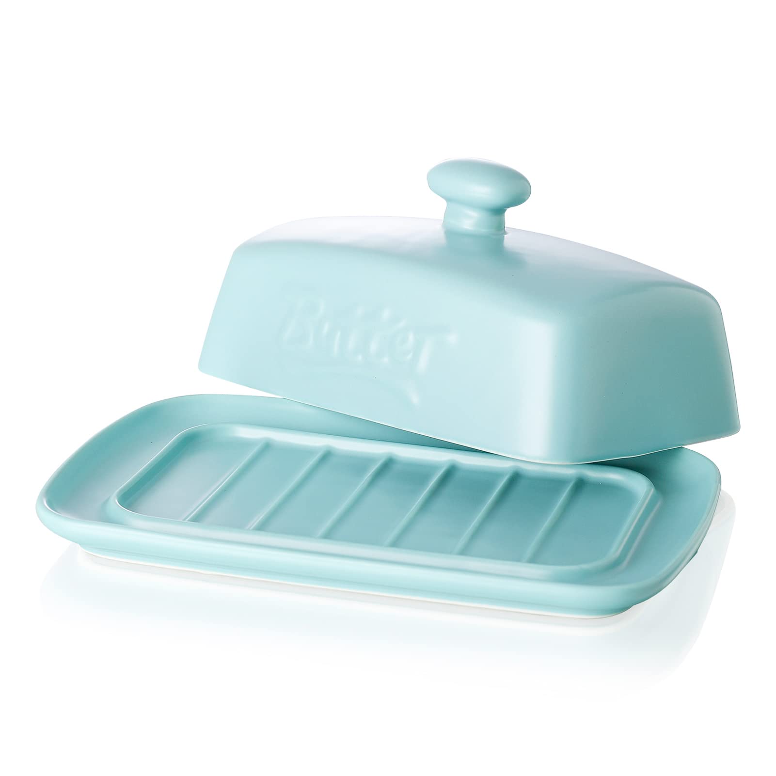 Hasense Butterdose Aus Porzellan Mit Deckel & Griff – Blau, 18,5x12,4x7,4 Cm, Spülmaschinenfest