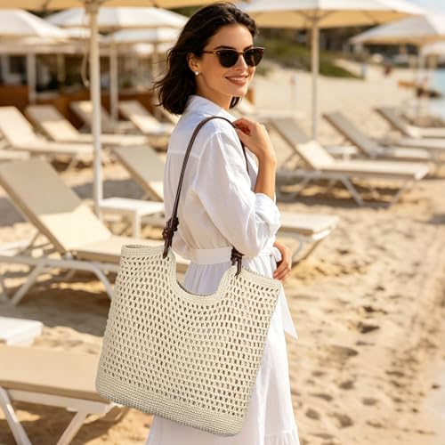 Bolso Tote Boho Tejido para Playa para Mujer miniatura 2