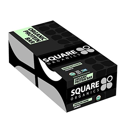 Square Organics Organic Protein Bar, Chocolate Coated Crunch (12 Count) 1.7 Oz., Gluten-Free