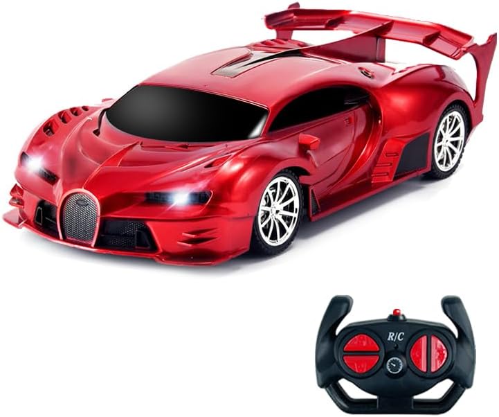 Hymaz Auto a control remoto para niños y niñas de 3-5, 6, 7, 8-12, regalos de cumpleaños, juguete de carreras RC a escala 116 con luz LED, autos RC