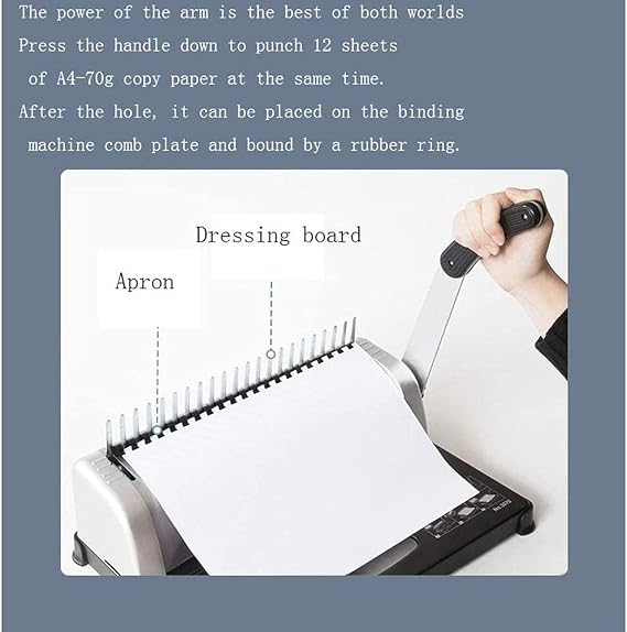 Office Accessories,Binding Machine, 21-Hole, Comb Binding Machine with Starter Kit Comb Binding Spines, Comb Binding Machine Perfect for Daily Office Documents