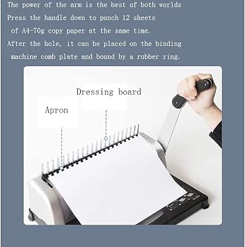 Office Accessories,Binding Machine, 21-Hole, Comb Binding Machine with Starter Kit Comb Binding Spines, Comb Binding Machine Perfect for Daily Office Documents