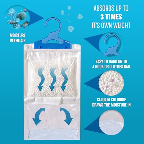 Scented Portable Dehumidifier Pack Of 4 - Hanging Condensation Remover | Helps Stop Damp, Mould, Moisture In Home, Kitchen, Bedroom, Wardrobe, Office, Caravan, Garage, Bathroom & Basement - 3 Scents - Image 3