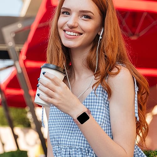 Image of 6 Pack Slim Thin Lace Hollow-out Silicone Bands Compatible with Apple Watch 38mm 40mm 41mm 42mm 44mm 45mm 46mm 49mm Women, Breathable Sport Strap for iWatch Series 11 /10 /9 /8 /7 /6 /5 /4 /3 /2 /1 Ultra SE