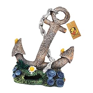 Foodie Puppies Natural Looking Classic Anchor Aquarium Decoration Ornaments/Toy for Fish Tank(11 cm * 7.7cm * 16 cm)