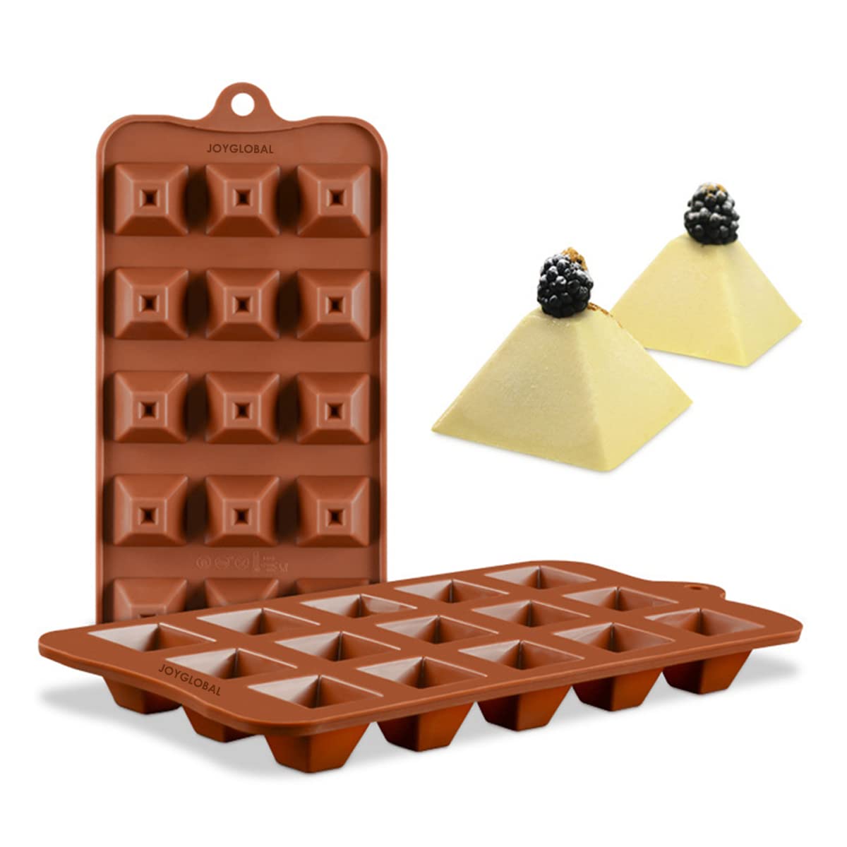 JoyGlobal Silicone 15 Cavity Pyramid Chocolate Mould (Output Weight Approx : 8-10 Grams)