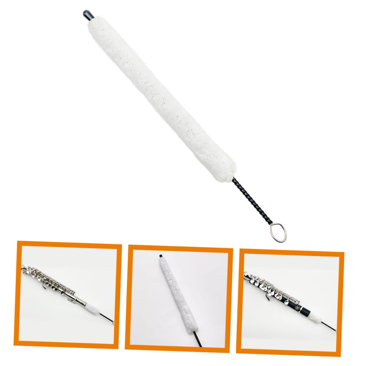 UPKOCH Cepillo de Limpieza para Flauta de Algodón Reusable Herramienta de Accesorio para Cuidado de Instrumentos Limpieza Interior para