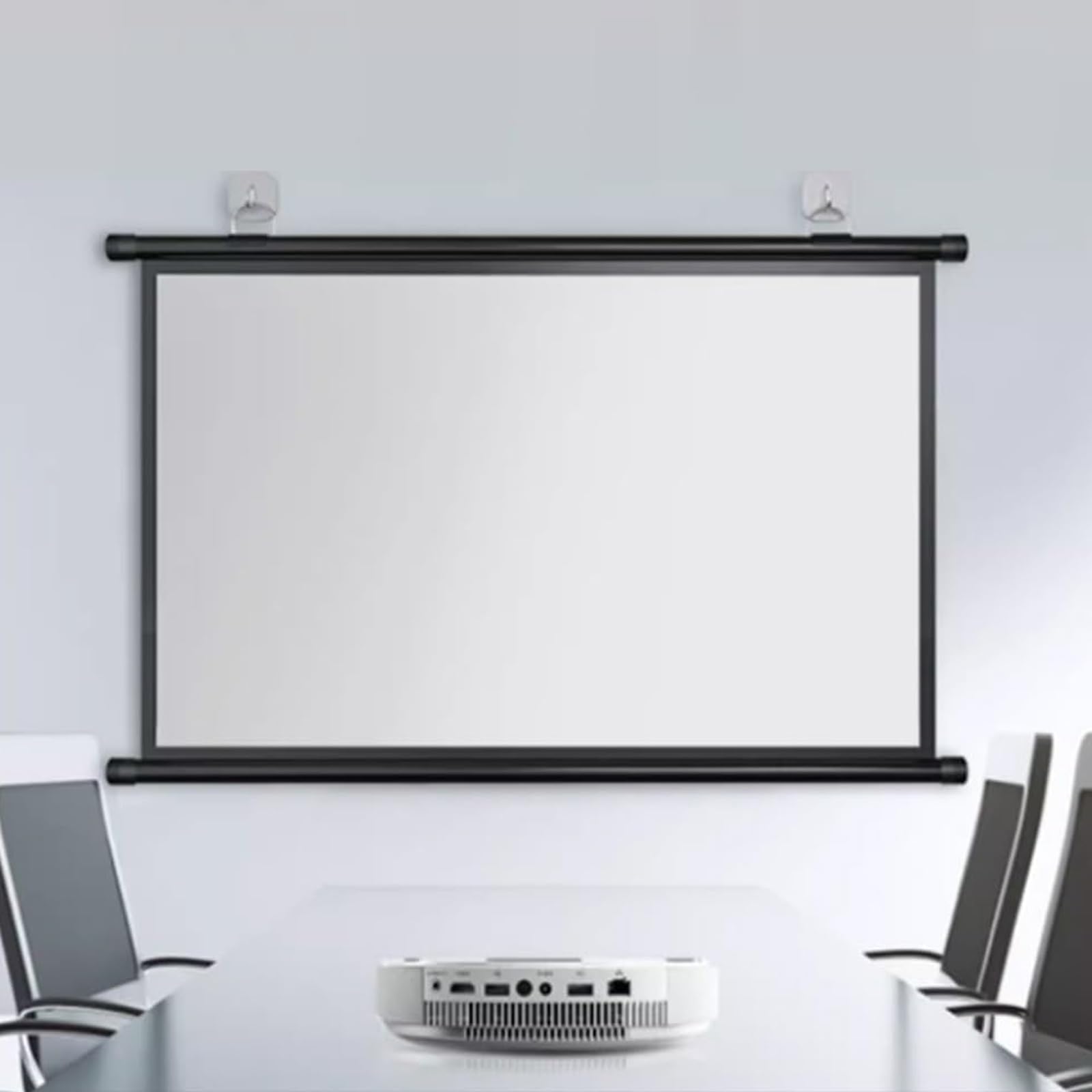 Schermo per Proiettore, Telo da Proiezione Interno Esterno, Home Theater Cinema Full HD 3D 4K，Manuale Telo Proiettore Avvolgibile，per Video Proiettori, Uso Esterno A Casa Cinema(4:3,60")
