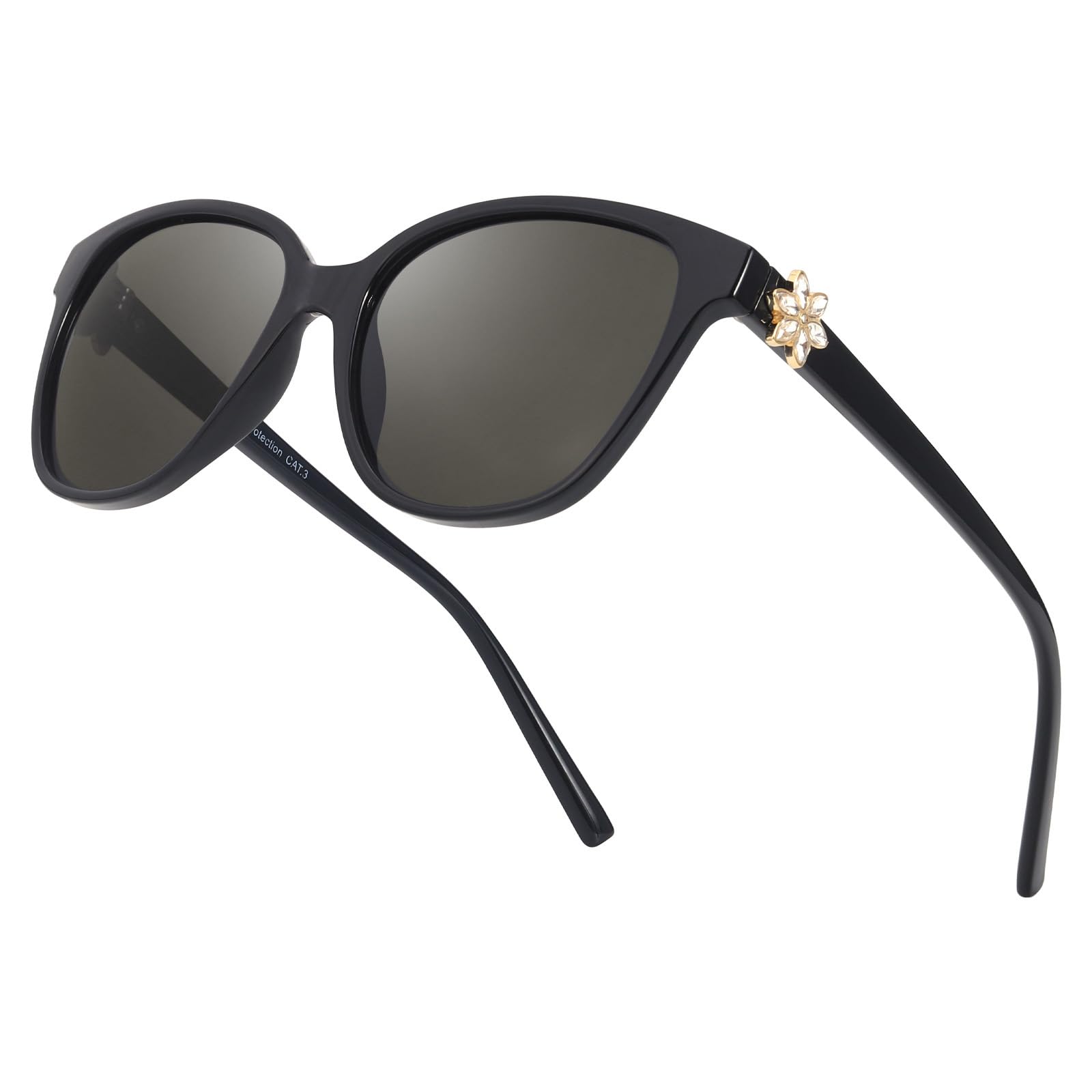 LVIOE Cat Eye Polarized Sunglasses for Women Trendy Classic Retro Shades with UV400 Protection for Driving Fishing LS1205