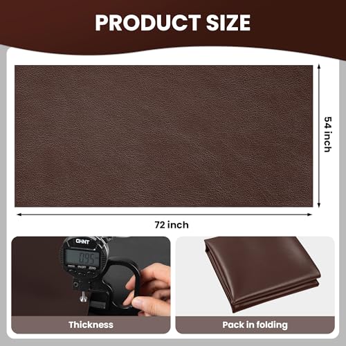 Marine Vinyl Fabric, Upholstery Faux Leather Fabric by The Yard, 0.95 mm Thick PU Leather Sheets for Sofa Chairs Handbags Hair Bows Earrings Crafts (2 Yards 72''X 54'', Dark Brown) by Mei Fiberlux - Used condition - Image 5