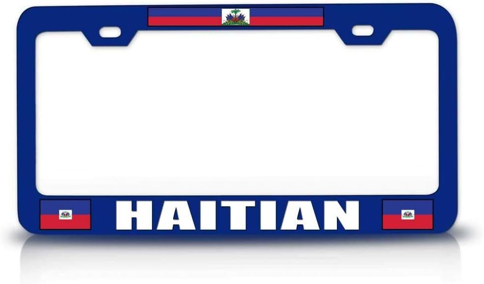 Haitian Country with Flag Metal Car SUV Truck License Plate Frame Bu h68