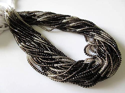 Quartz fumé naturel 2.5mm perles rondelles pour création bijoux diy et collier pierres véritables