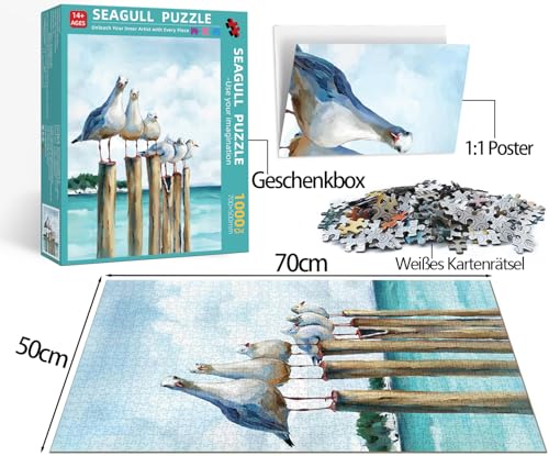 Puzzle 1000 Teile Erwachsene, Klassisches Lernspiel Tiere Puzzle Kann als Wanddekoration, Geschenk… – Ansicht 3