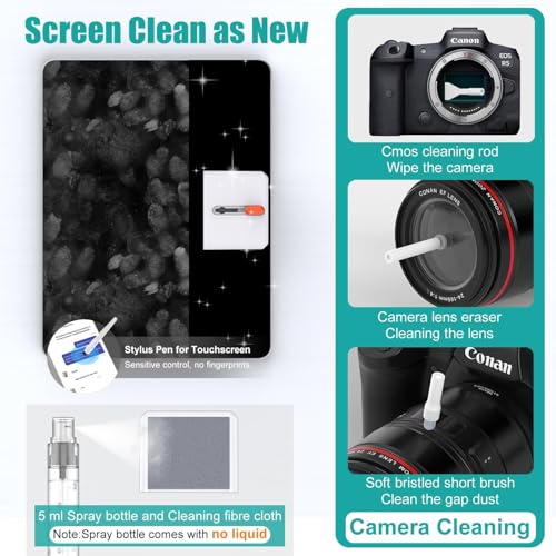 Image of ELECTRO WOLF 32 in 1 Multi-Functional Cleaning Kit for Electronics Including Headphones, Mobile Phones, Computer, Monitor, Lens and etc, Compact and Portable Design (White)
