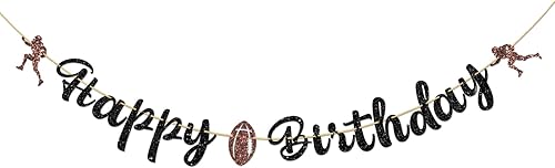 Halawawa Cartel de feliz cumpleaños de fútbol, decoración de fiesta de cumpleaños o baby shower para niños y hombres, decoración de fiesta de