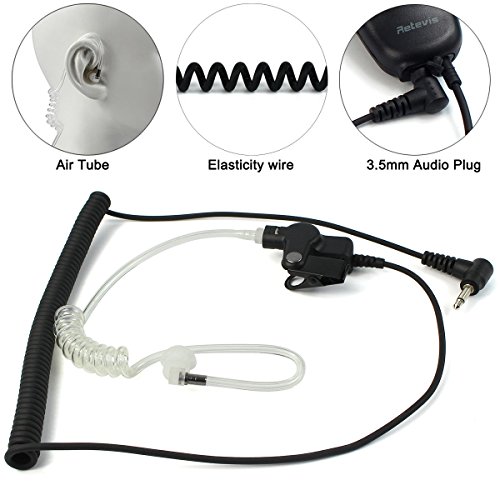Retevis 3.5mm Ohrhörer Schallschlauch, In-Ear-Kopfhörer Headset, Ohrhörer Kompatibel mit B63S RT622P Kenwood ICOM Funkgerät, MP3 Universal(2 Stück)