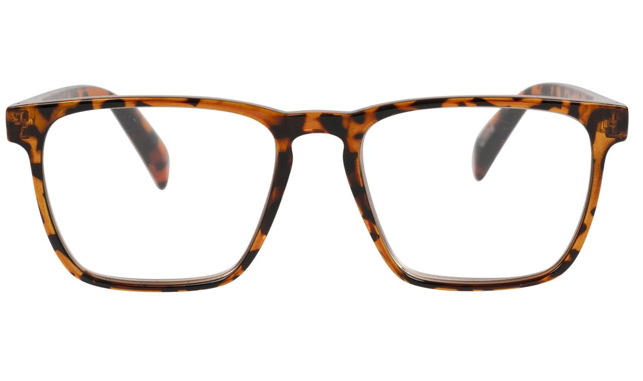 I-Sential Reading Glasses Large Lens with Case Spring Hinges Designer Style for Men Women Ladies Readers Tortoiseshell Brown 1.25 - Image 2