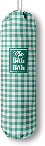 Organizador clásico de bolsas de comestibles a cuadros de búfalo para bolsas de compras, bolsas de plástico de montaje en pared, dispensadores de