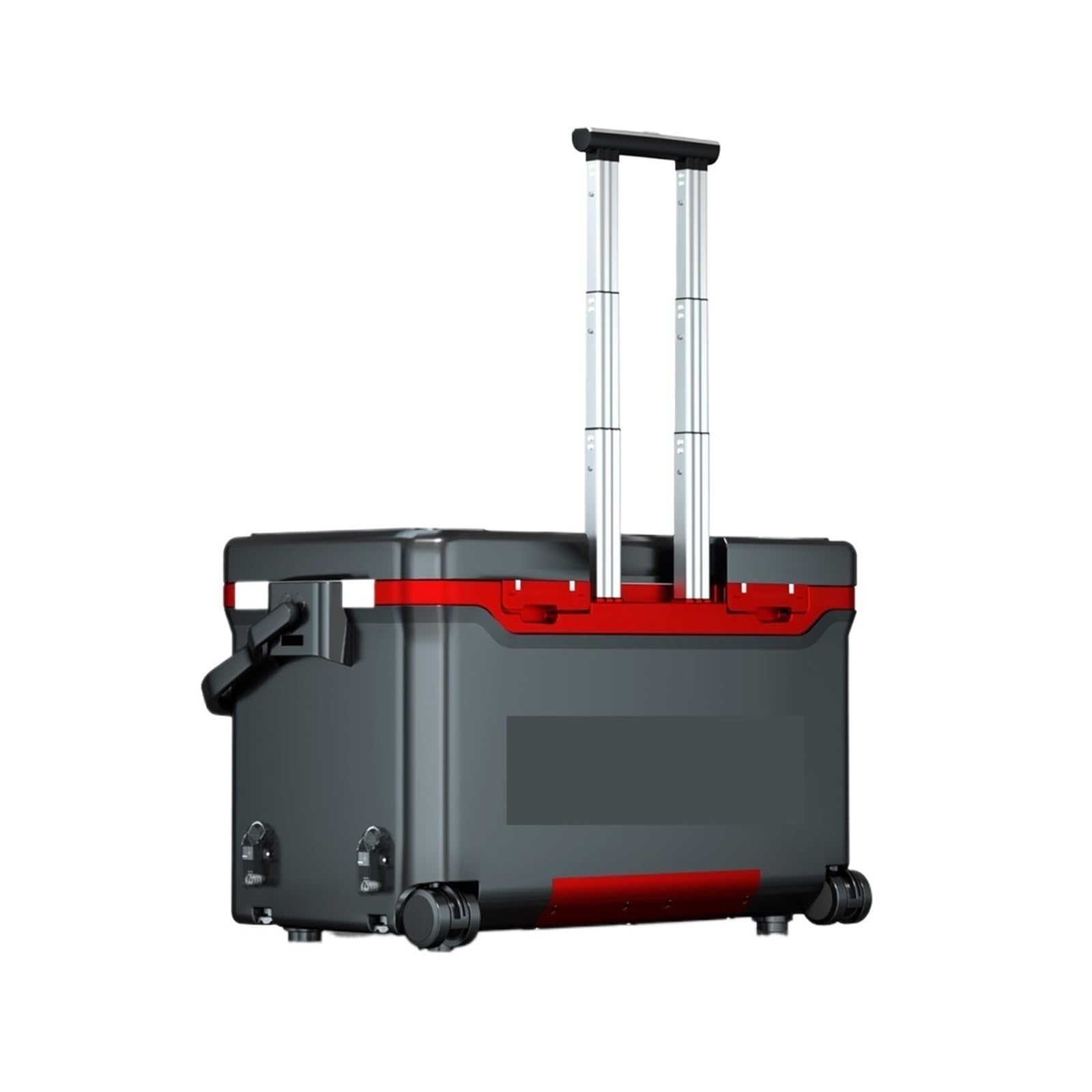 Boîte de rangement pêche 36L avec roues pour transport facile en noir