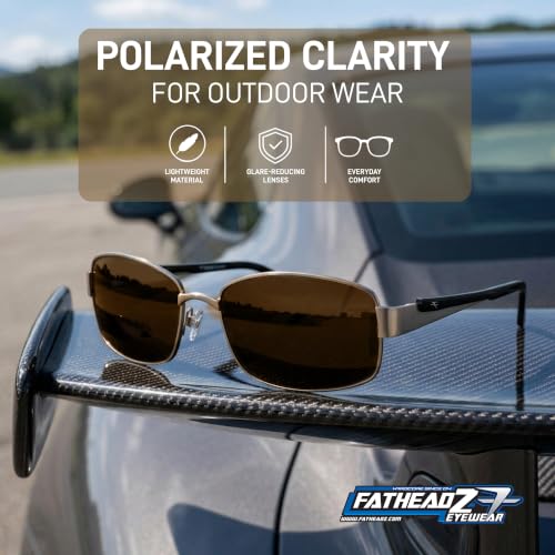 Image of FATHEADZ Oversized Polarized Sunglasses Men & Women - UV Protection RX Ready Wide Fit Eyewear for Outdoor Use - RX Ready