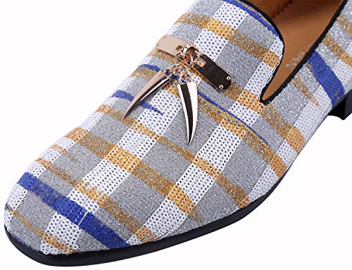 ELANROMAN Men's Loafers Tassel Luxury Penny Slip-On Leather Party Shoes4