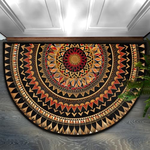 Tapete Mandala Semicírculo Antideslizante 36x24 in miniatura 1