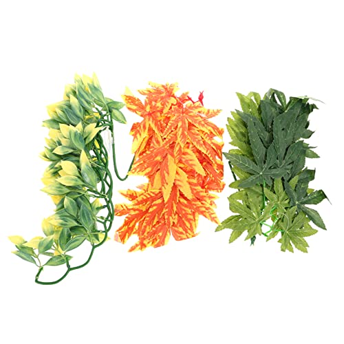 Toddmomy Aquarium Plant Reptile Habitat Decor Supply Flexible and Stable Fake Hanging Vines