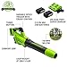 Greenworks 48V (24V x 2) Cordless Brushless Axial Leaf Blower (140 MPH / 585 CFM / 200+ Compatible Tools), (2) 4.0Ah Batteries and Dual Port Rapid Charger Included