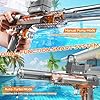 StimuVariety Electric Water Gun for Adults Kids, Transparent Automatic Squirt Watergun with Manual Function Led Lights, Summer Outdoor Water Pistol Pool Beach Party Toys for Boys Girls, Black