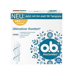 o.b. Tampon, ProComfort Normaal, voor middelgrote tot sterkere dagen, ultiem comfort en betrouwbare bescherming, 64…
